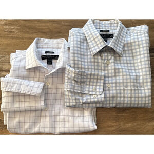 Lot 2 Pronto Uomo Non‑Iron Shirts 16 34/35 Modern & Regular Fit Woven Check